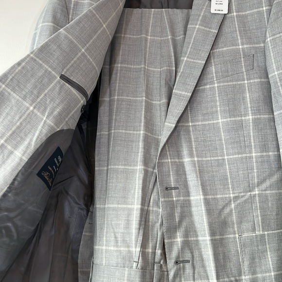 Brooks Brothers 1818 Regent Fit Suit Gray/Cream Plaid - Picture 16 of 16